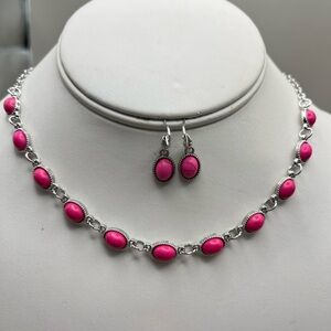 Pink and Silver Jewelry Set